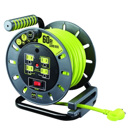 Masterplug Masterplug 60 ft. L PVC Cord Reel OMA601114G4SL-A